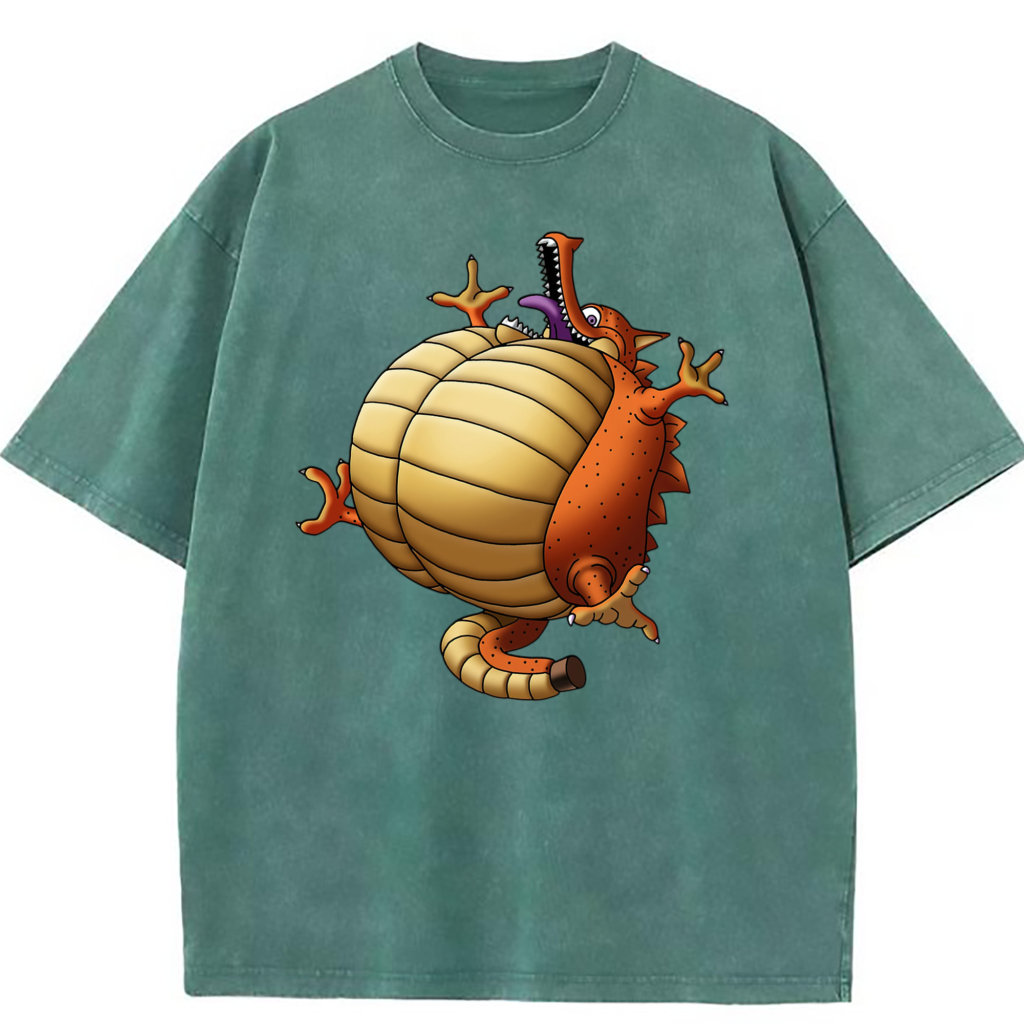 （画像用） ドラゴンクエスト Doragon Kuesuto Dragon Quest 綿100% ヴィンテージ風 半袖Tシャツ（フロントプリント）